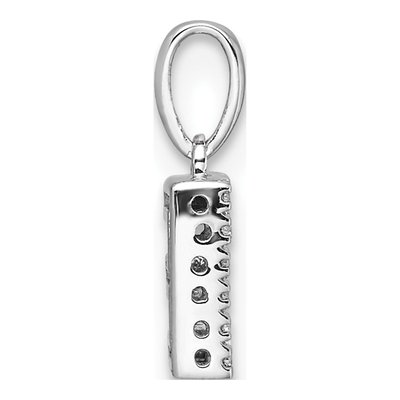 14K White Gold 1/20 ct tw Diamond Letter E Pendant – view 2