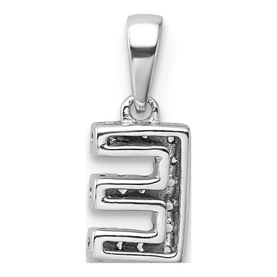 14K White Gold 1/20 ct tw Diamond Letter E Pendant – view 3