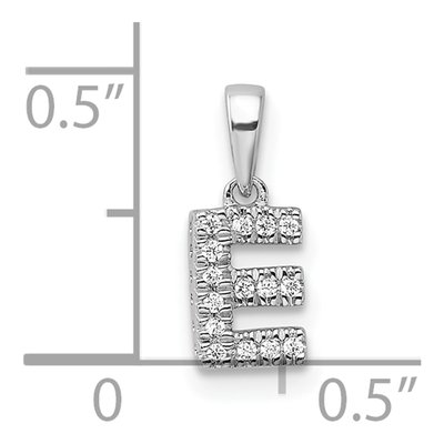 14K White Gold 1/20 ct tw Diamond Letter E Pendant – view 4