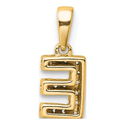 14K Yellow Gold 1/20 ct tw Diamond Letter E Pendant – view 4