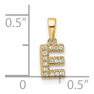 14K Yellow Gold 1/20 ct tw Diamond Letter E Pendant – view 5