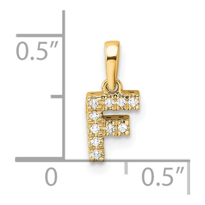 10K Yellow Gold 1/20 ct tw Diamond Letter F Pendant – view 2