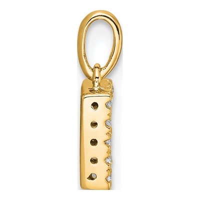 10K Yellow Gold 1/20 ct tw Diamond Letter F Pendant – view 3