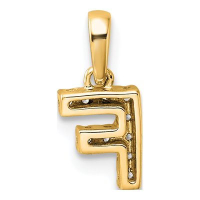 10K Yellow Gold 1/20 ct tw Diamond Letter F Pendant – view 4
