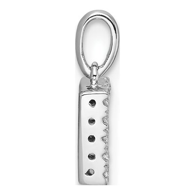 14K White Gold 1/20 ct tw Diamond Letter F Pendant – view 3