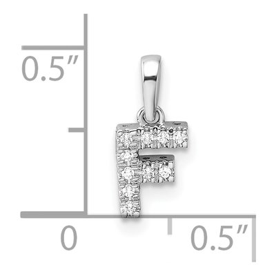 14K White Gold 1/20 ct tw Diamond Letter F Pendant – view 5