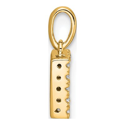 14K Yellow Gold 1/20 ct tw Diamond Letter F Pendant – view 3