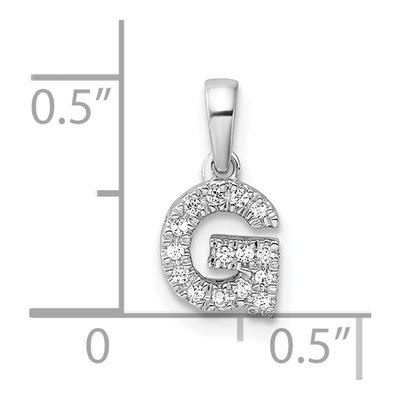 14K White Gold 1/15 ct tw Diamond Letter G Pendant – view 5