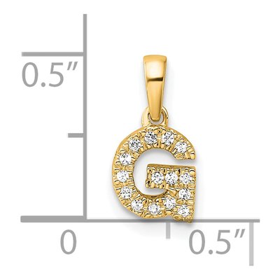 14K Yellow Gold 1/15 ct tw Diamond Letter G Pendant – view 4