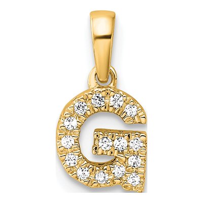 14K Yellow Gold 1/15 ct tw Diamond Letter G Pendant