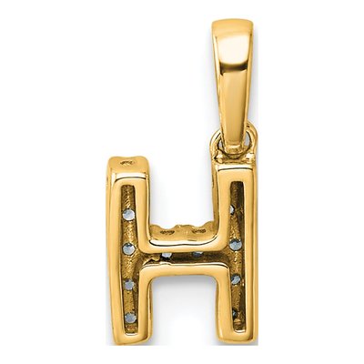 10K Yellow Gold 1/20 ct tw Diamond Letter H Pendant – view 4