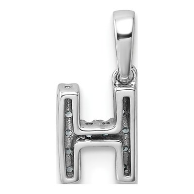 14K White Gold 1/20 ct tw Diamond Letter H Pendant – view 4