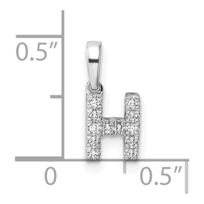 14K White Gold 1/20 ct tw Diamond Letter H Pendant – view 5