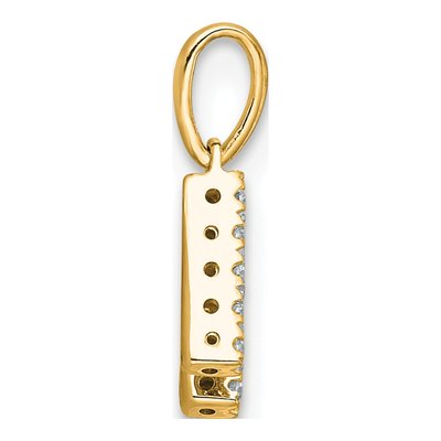 14K Yellow Gold 1/20 ct tw Diamond Letter H Pendant – view 3