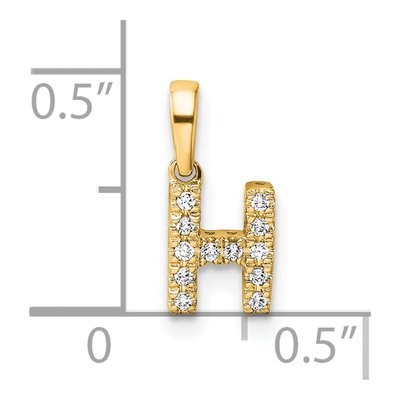 14K Yellow Gold 1/20 ct tw Diamond Letter H Pendant – view 5