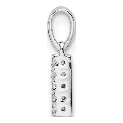 14K White Gold Diamond Initial I Pendant – view 2