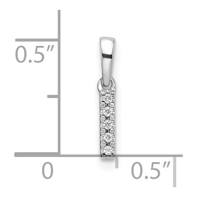 14K White Gold Diamond Initial I Pendant – view 4