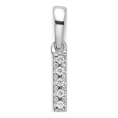 14K White Gold Diamond Initial I Pendant