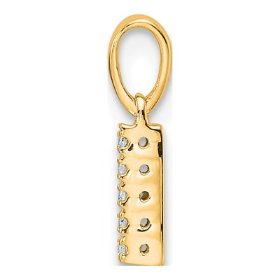14K Yellow Gold Diamond Letter I Pendant – view 3