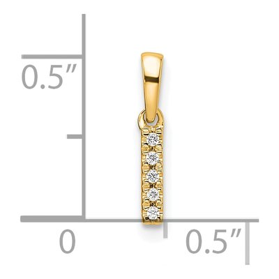 14K Yellow Gold Diamond Letter I Pendant – view 5