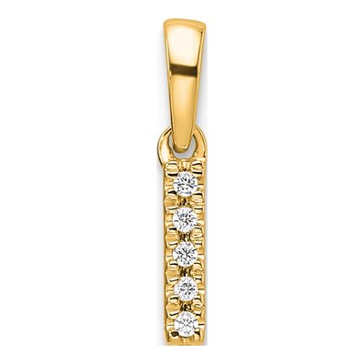 14K Yellow Gold Diamond Letter I Pendant