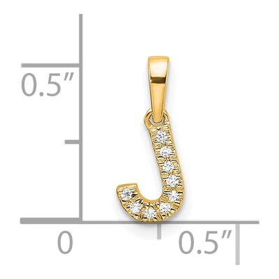 10K Yellow Gold 1/20 ct tw Diamond Letter J Pendant – view 2