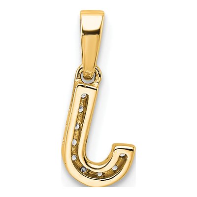 10K Yellow Gold 1/20 ct tw Diamond Letter J Pendant – view 4