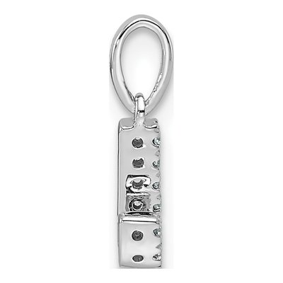 14K White Gold Diamond Letter J Pendant – view 3