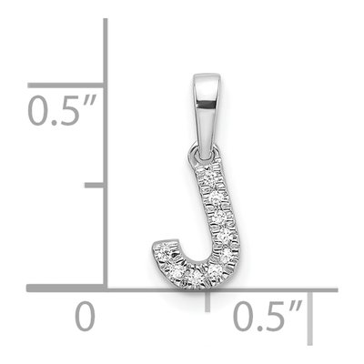 14K White Gold Diamond Letter J Pendant – view 5
