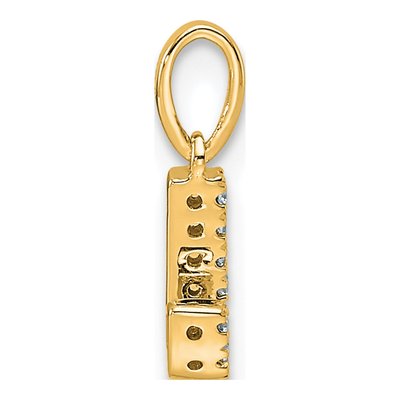 14K Yellow Gold Diamond Letter J Pendant – view 3