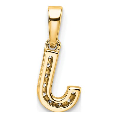14K Yellow Gold Diamond Letter J Pendant – view 4