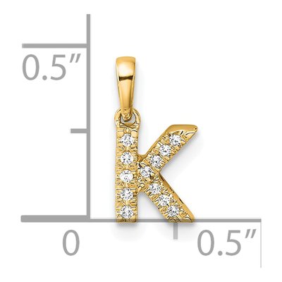 10K Yellow Gold 1/20 ct tw Diamond Letter K Pendant – view 3