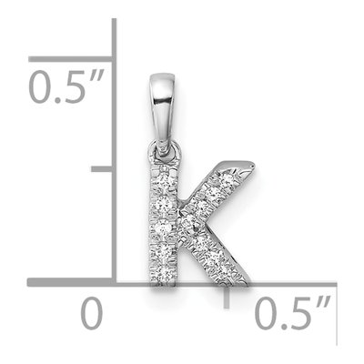 14K White Gold 1/20 ct tw Diamond Letter K Pendant – view 5