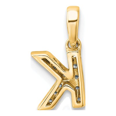 14K Yellow Gold 1/20 ct tw Diamond Letter K Pendant – view 4