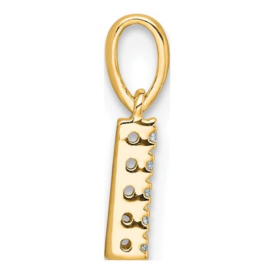 10K Yellow Gold 1/20 ct tw Diamond Letter L Pendant – view 3