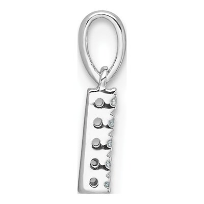 14K White Gold Diamond Letter L Pendant – view 2