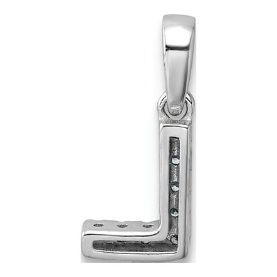 14K White Gold Diamond Letter L Pendant – view 3