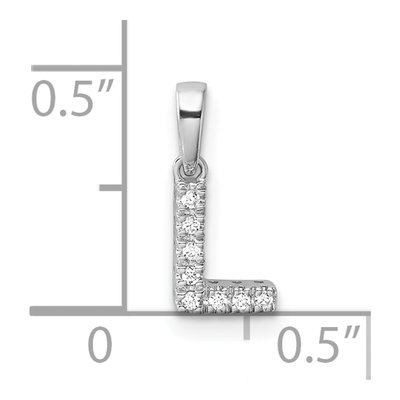 14K White Gold Diamond Letter L Pendant – view 4