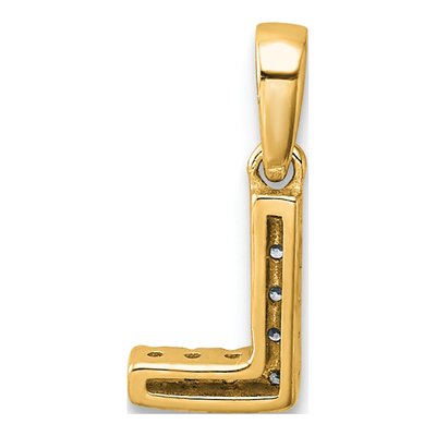 14K Yellow Gold Diamond Letter L Pendant – view 4