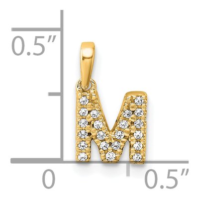 10K Yellow Gold 1/10 ct tw Diamond Letter M Pendant – view 3