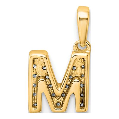 10K Yellow Gold 1/10 ct tw Diamond Letter M Pendant – view 5