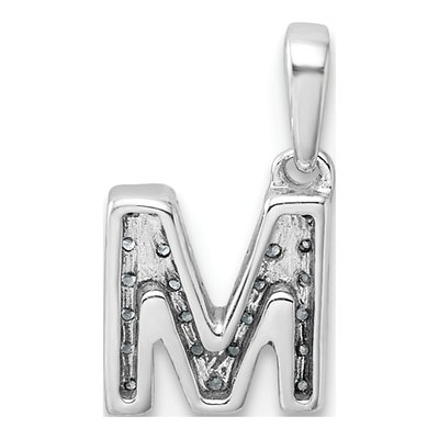 14K White Gold 0.09 ct tw Diamond Letter M Pendant – view 4