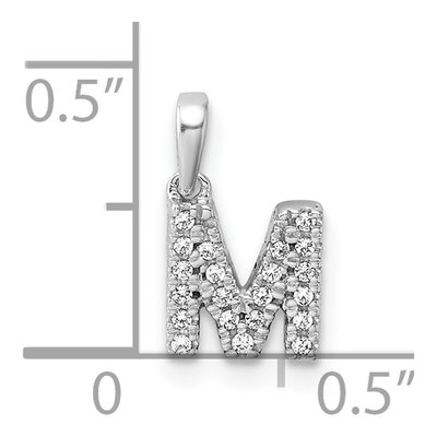 14K White Gold 0.09 ct tw Diamond Letter M Pendant – view 5