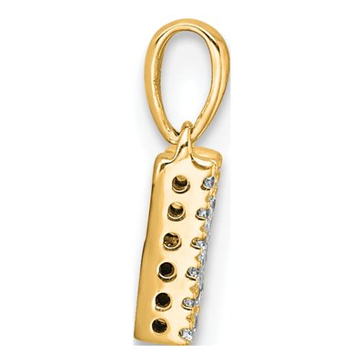 14K Yellow Gold 0.09 ct tw Diamond Letter M Pendant – view 3