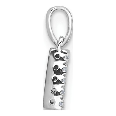 14K White Gold 1/15 ct tw Diamond Letter N Pendant – view 3