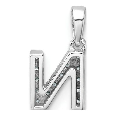 14K White Gold 1/15 ct tw Diamond Letter N Pendant – view 4