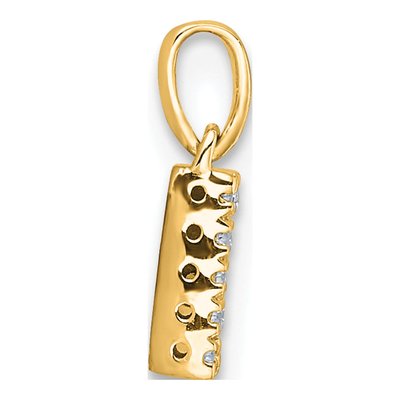 14K Yellow Gold 1/15 ct tw Diamond Letter N Pendant – view 3