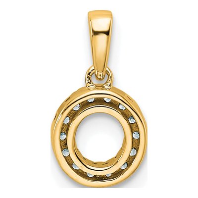 10K Yellow Gold 1/15 ct tw Diamond Letter O Pendant – view 4