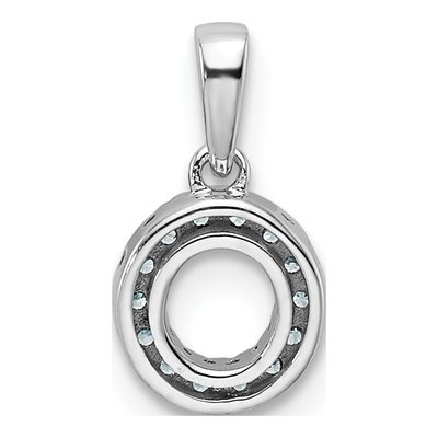 14K White Gold 1/15 ct tw Diamond Letter O Pendant – view 3