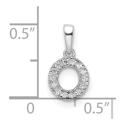 14K White Gold 1/15 ct tw Diamond Letter O Pendant – view 4
